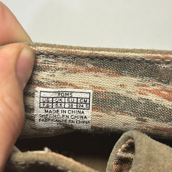 Toms Ankle Boots Women's Size 7.5 Wedge Heel Lace Up Shoes Suede - Picture 7 of 7